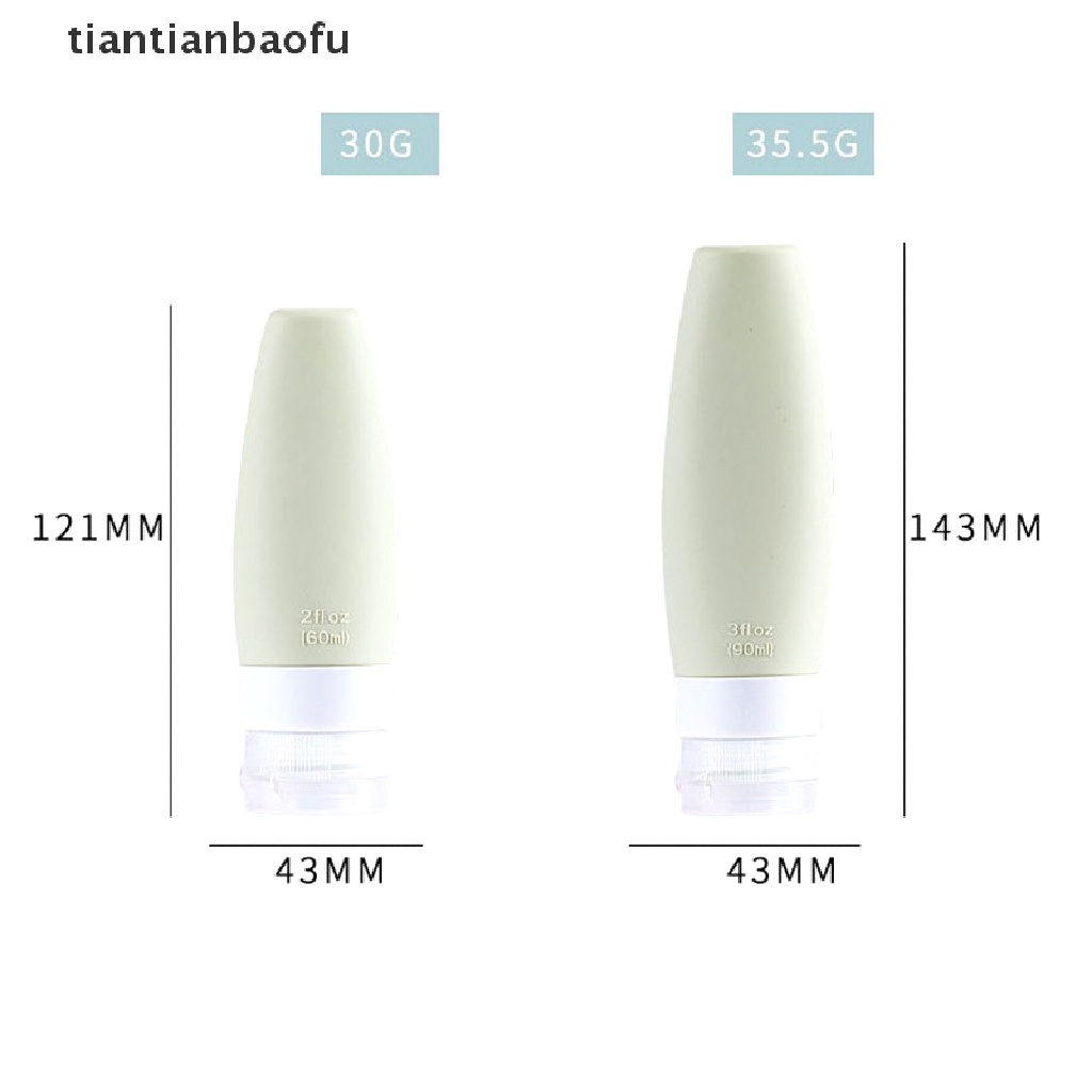 [tiantianbaofu] 1pc 60 /90ML Silikon Botol Isi Ulang Kosong Travel Portable Packing Press Butik