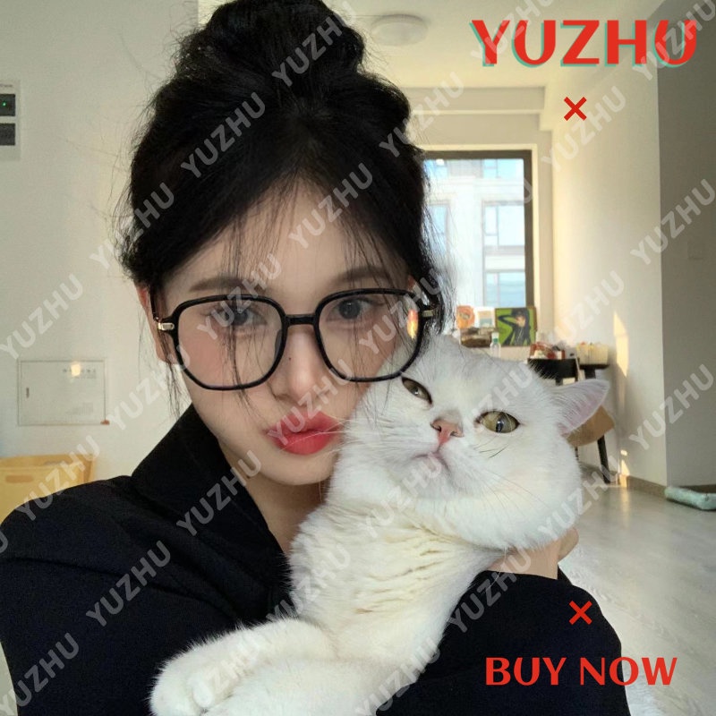 (YUZHU) Korea Fashion Oversized Square Frame Kacamata Baca Anti Radiasi Ultra Ringan HD Plus Eyeglasses