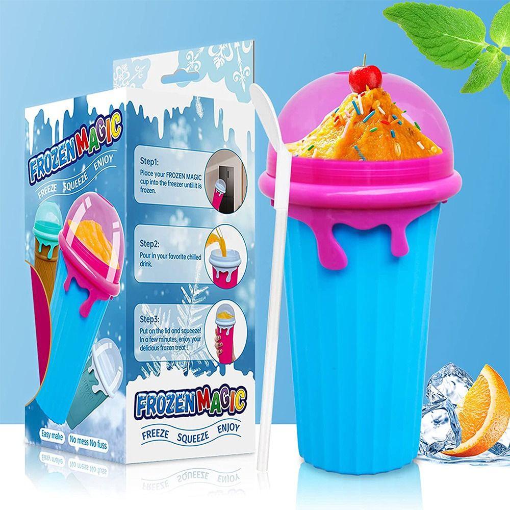 Chookyy Smoothies Cup Quick-Frozen Summer Ice Cream Slushy Maker Botol Air Minum Smoothie Pasir Beku Cepat Slushy Maker Squeeze Cup