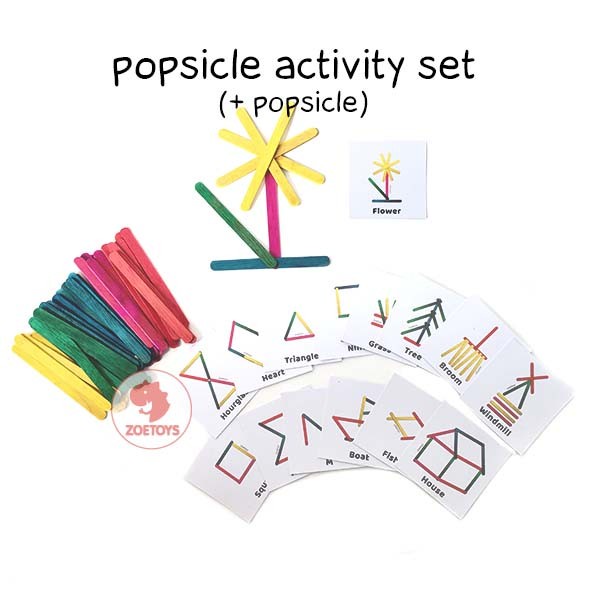 Zoetoys Popsicle Activity Set | Montessori Toys Stik Ice Cream Card