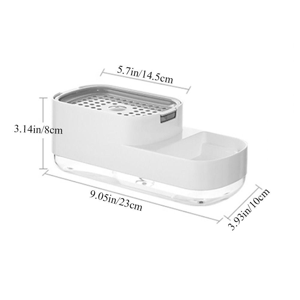 [Elegan] Botol Dispenser Sabun 1Pcs Manual Tahan Lama Dengan Holder Spons Holder Scrubber Otomatis Sederhana