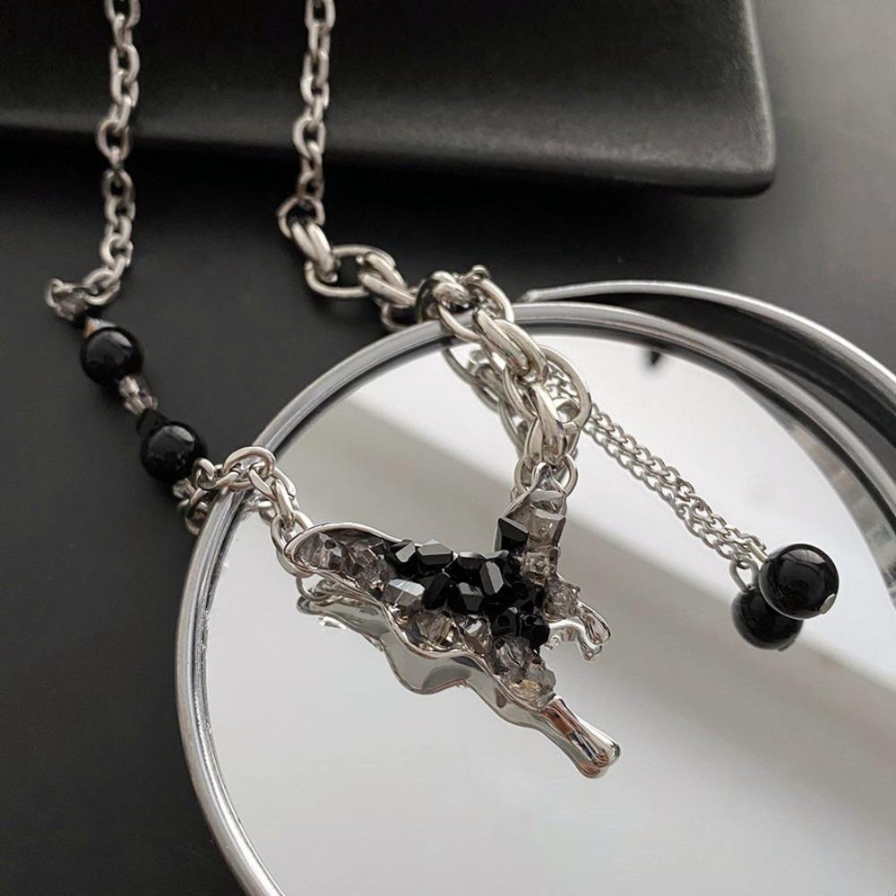 Mxbeauty Kalung Gadis Kepribadian Temperamen Perhiasan Fashion Perancis Goth Kristal Gaya Korea Necklace