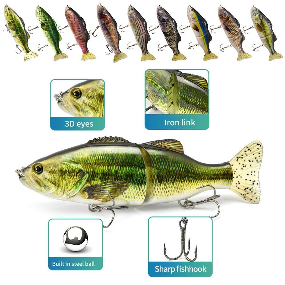TOP 2bagian Umpan Ikan Kecil Multicolor Crankbaits Bergaris bass Minnow Lures