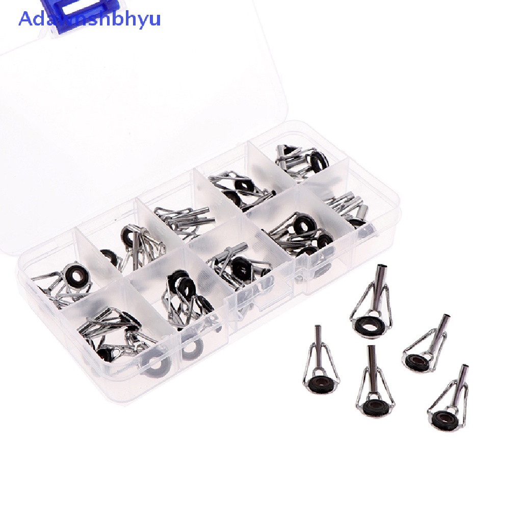 Adhyu 50pcs/Box size1-10# Fishing Rod Guide Tip Repair Kit Set DIY Eye Rings Tackle ID