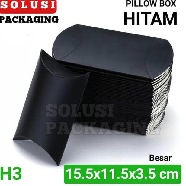 

⭐BISA COD⭐ 36 PCS PILLOW BOX HITAM TIPE H3 KOTAK AKSESORIS KARDUS/KOTAK SOUVENIR