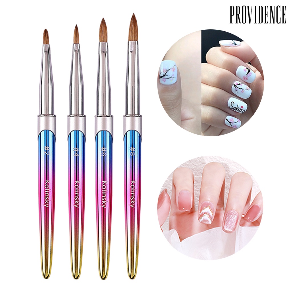 Providence Pena Kuku Dapat Digunakan Kembali Bulu Lembut Halus Indah Mengumpulkan DIY Kuku Nilon Warna Gradien Manicure Pensil Manicure Tools