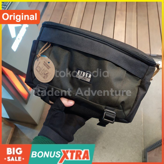 Tas EIGER1989 DETOUR 2.0 CAMERA SLING Bag 5L Black Hitam 91000 7170 ORI