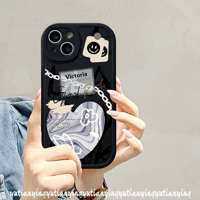 Comme des Garcons Ins Graffiti Love Heart Casing Soft TPU Cover Infinix Hot 11 10 9 Play 10T 11s 10s Hot 10 Lite Note 8 Smart 6 5 Trendy Brand Label Shockproof Phone Couple Case