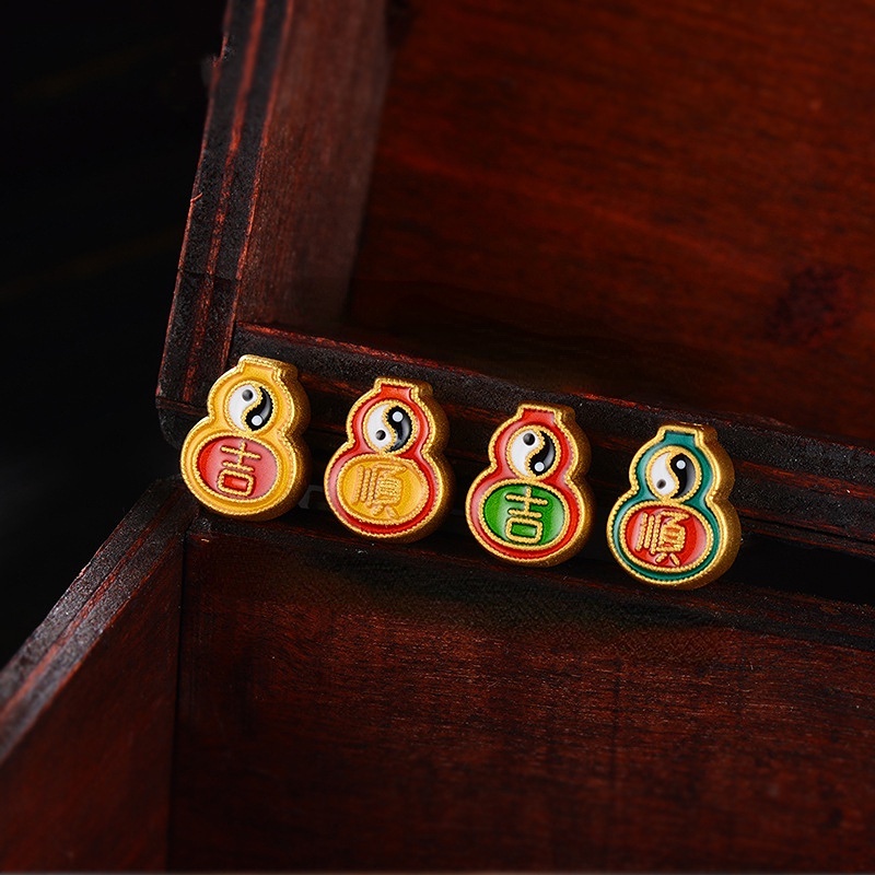 Goldkingdom Aksesoris Perhiasan Fashion Ready Stock Tetes Lem, Enameling, Bagua Labu, Transfer Beads, Fulu Jishun Diy Gelang Untuk Pria Dan Wanita.