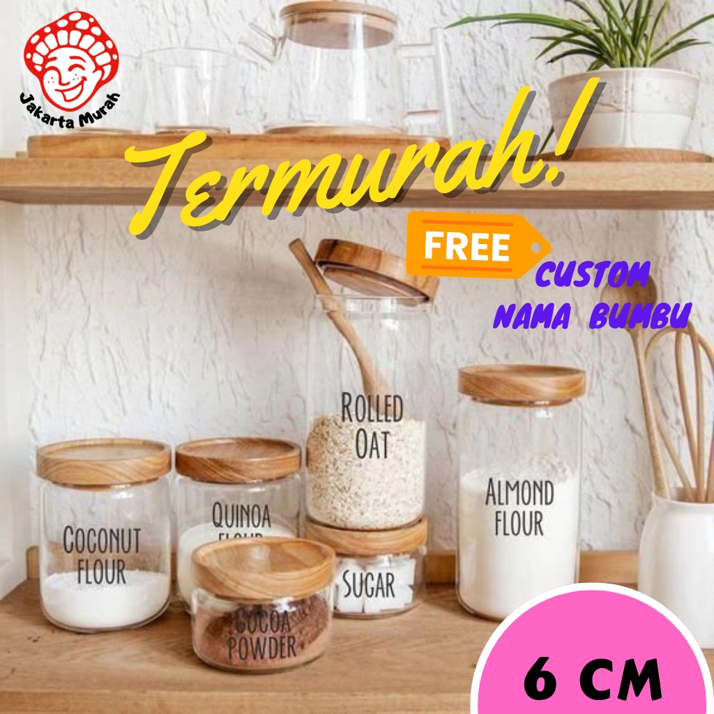 

Cutting Stiker Bumbu Dapur Ukuran Tinggi 6cm Stiker Pantry Label Nama Bumbu Dapur