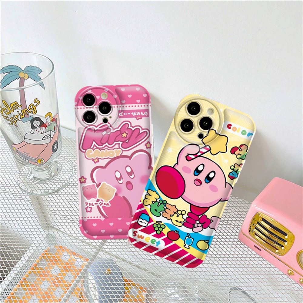 Samsung A14 A04S A04e A13 A03 A03S A12 A21S A10 A50 A30S A20 A10S A52 A11 J6 Plus J7 Prime J7 Pro 3D Vision Kartun Lucu Cute Kirby Pig Shockproof Air Cushion Soft Couple Case BY