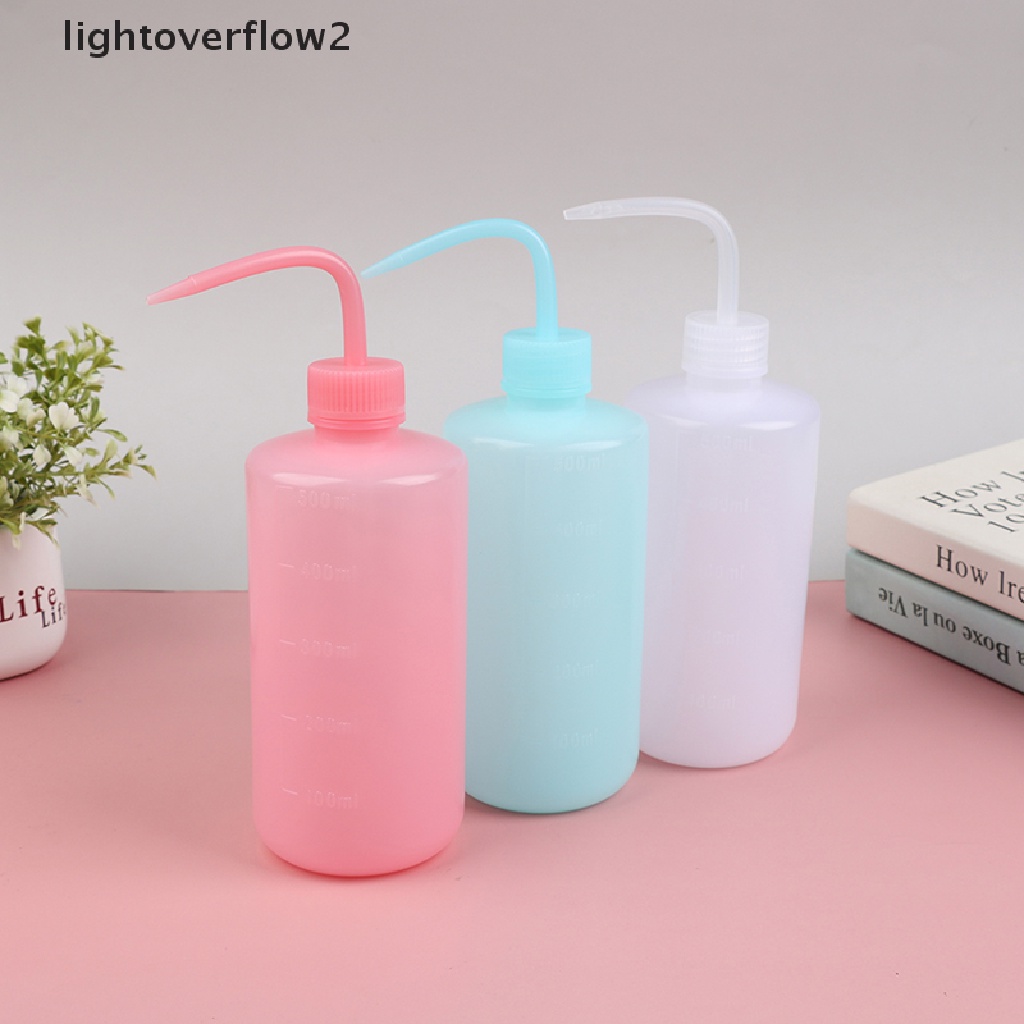 [lightoverflow2] 1pc 500ml Curved Pot Wash Bersih Sabun Plastik Lab Wash Squeeze Diffuser Botol [ID]