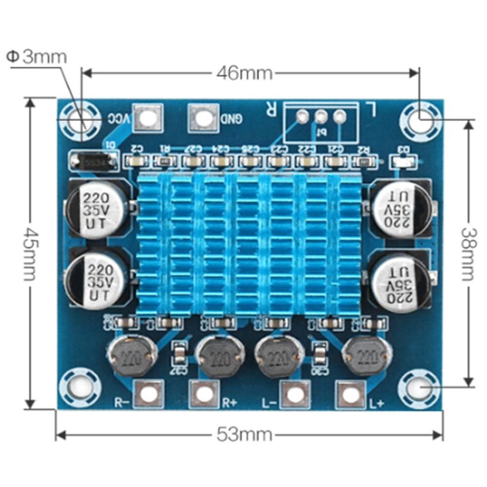 Populer 2pcs Papan Penguat Daya Audio Digital 2.0 Channel Audio Speaker Dual Channel 30W+30W