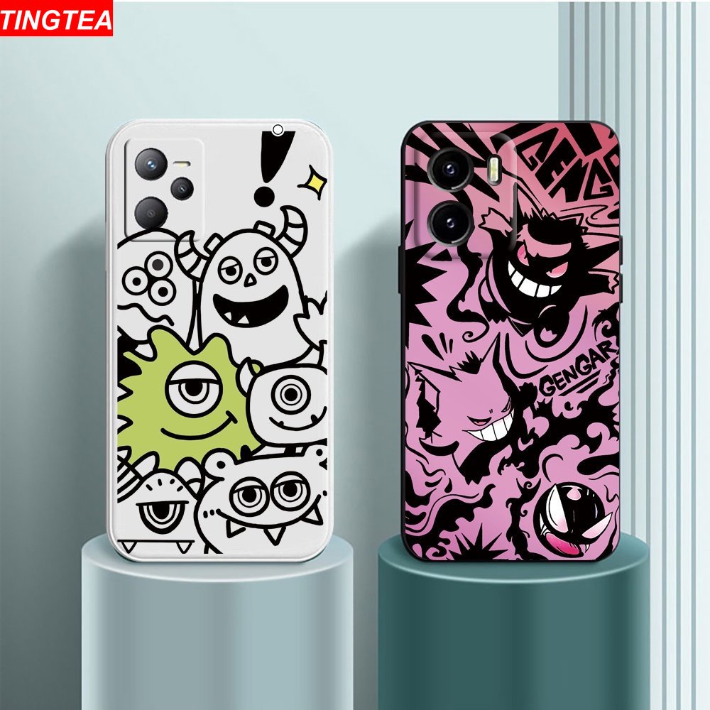 Casing Silikon Lembut OPPO A17 A17K A57 2022 A15 A77S A16K A16 A54 A53 A12 A5S A7 A3S A31 A95 A52 A92 A94 A37 F9 A1K Reno 7 6 5F 4F Case Keren Gengar Monster Straight Edge Phone Cover