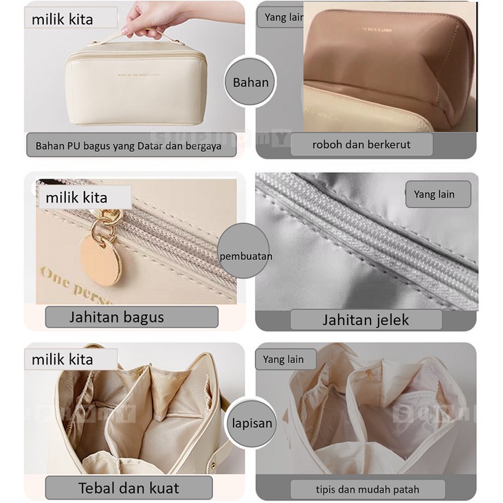 【COD】 Pouch Makeup Lipat/Tas Make Up Travel/Tas Make Up Traveling / Make Up Pouch/Tas Kosmetik Sekat