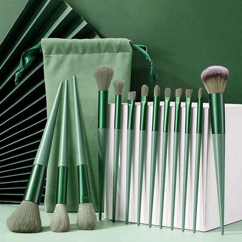 Kuas Makeup 13set Brush Makeup Free Pouch Super Lembut