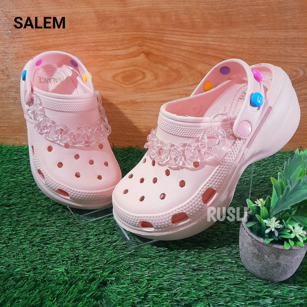 (COD) Sandal Bakpao Fuji Tinggi Import Motif Rantai Balance 6074