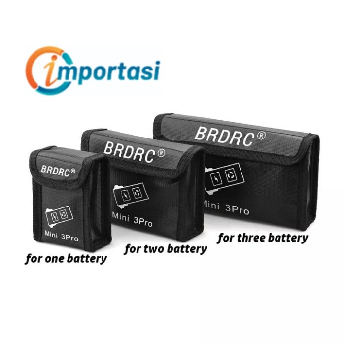 Battery Bag LiPo DJI Mini 3 Pro Tas Baterai Anti Ledak Fireproof - 3 Batteries Bag