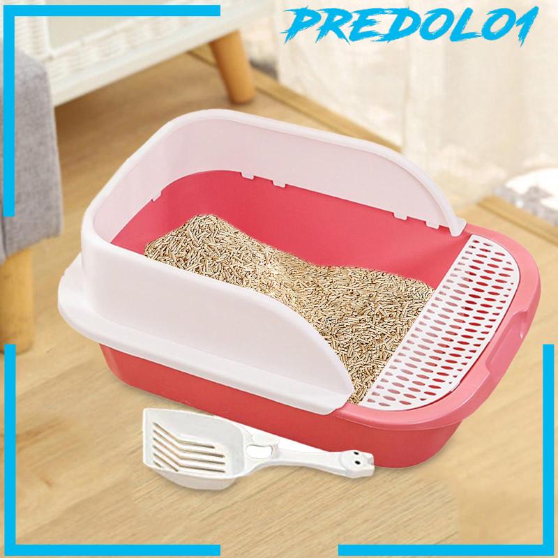 [Predolo1] Kotak Kotoran Kucing Dengan Toilet Kucing Panci Kitty Tinggi Dapat Dilepas