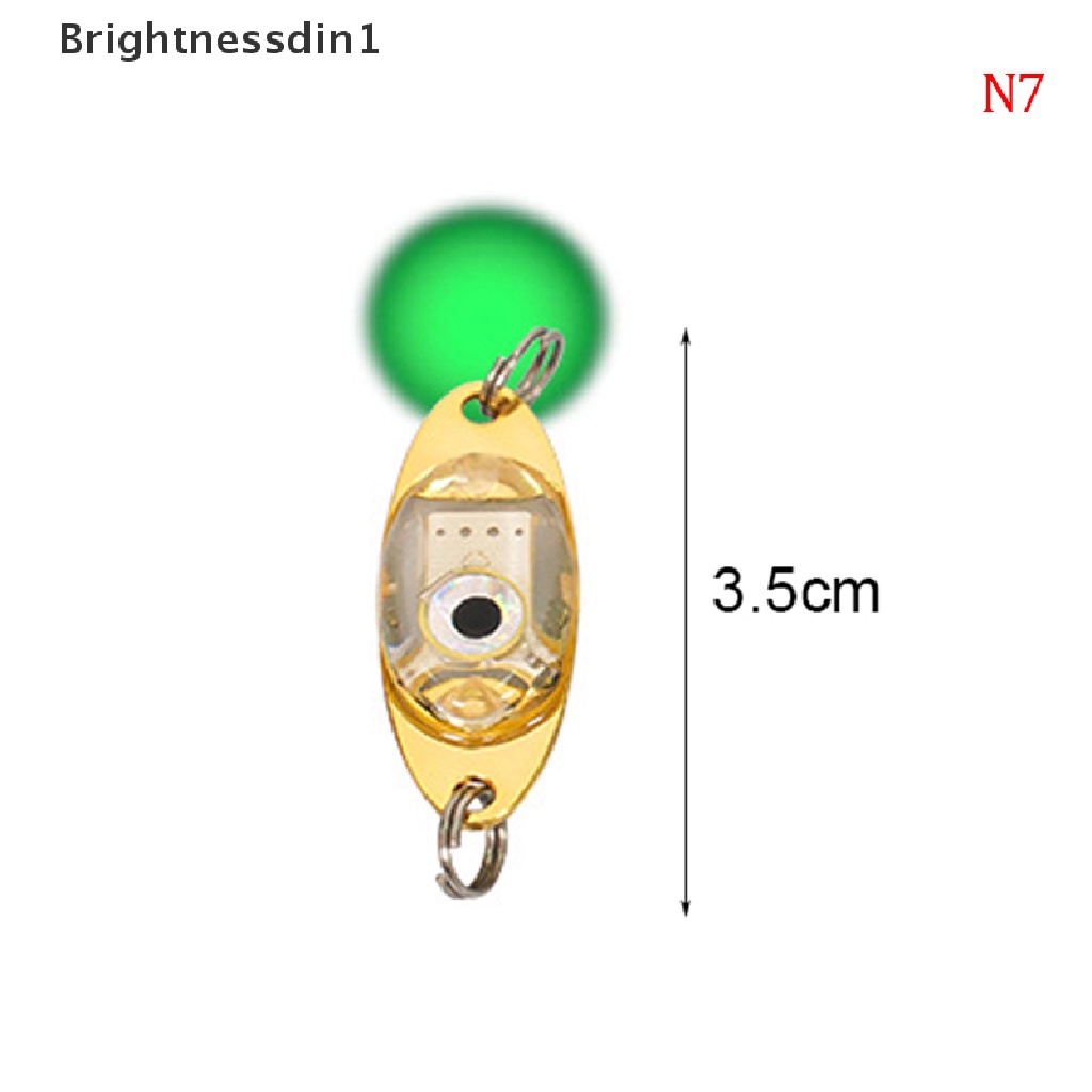 [Brightnessdin1] Led Memancing Umpan Ikan Flash Lampu Blink Fishing Tackle Metal Spoon Lure Light Boutique