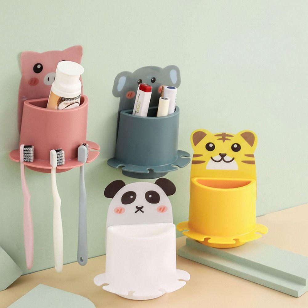 [Elegan] Tempat Sikat Gigi2023Tanpa Meninju Perekat Diri Removable Rumah Tangga Tempel Dinding Toothbrush Stand
