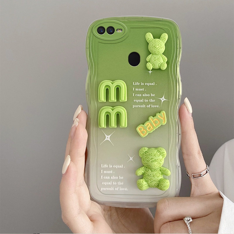 Gloden tree Phone Case Untuk OPPO F9 Pro A7X Realme 2 Pro Phone Case 3D Alphabet Bear Pelindung Kamera Pelindung Penutup Belakang Couple Case