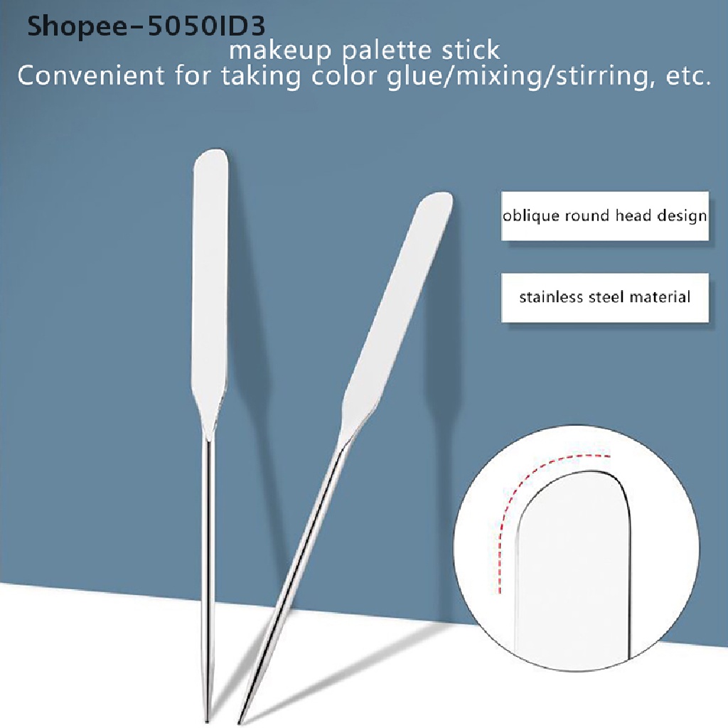 [HOT] 1pc Stik Pengaduk Nail Art Gel Acrylic BB cream Mixing Stick Steel Sendok Spatula [ID]