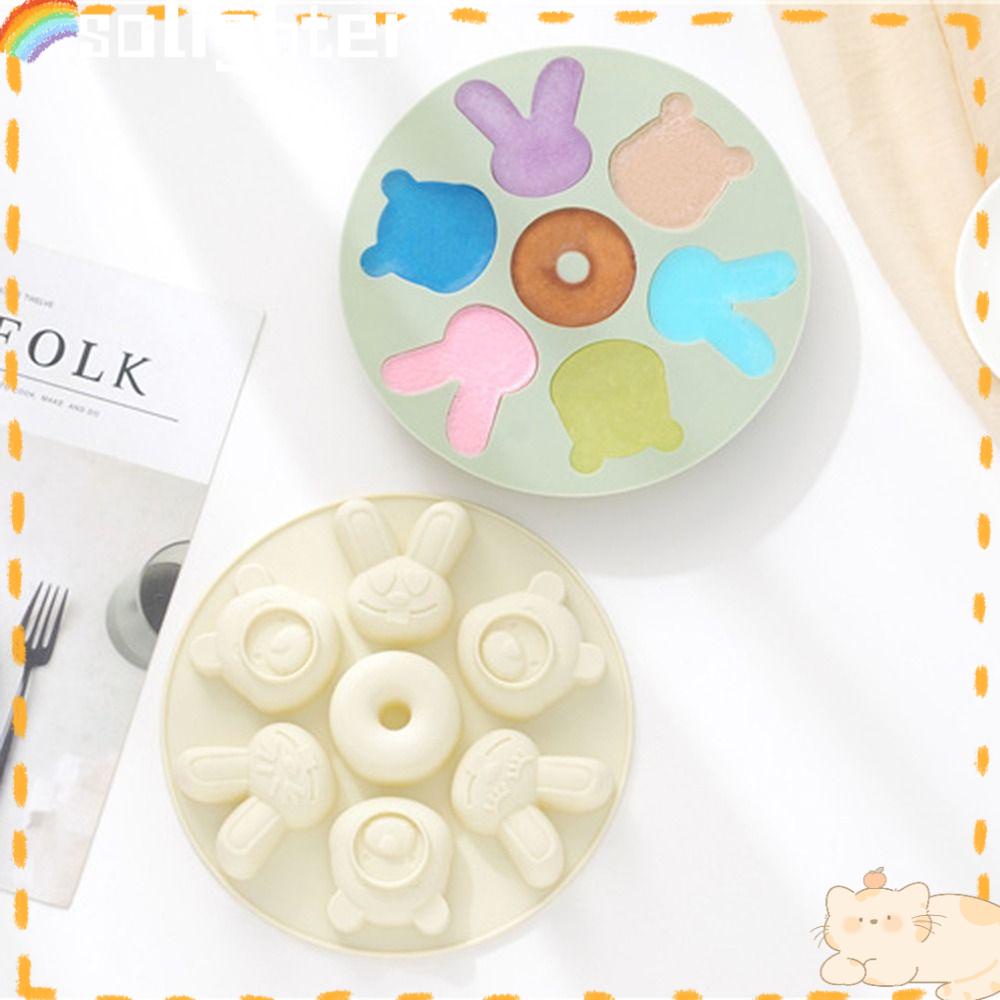 Cetakan Silikon SOLIGHTER Easter Handmade Soap Mould Baking Pan 7rongga