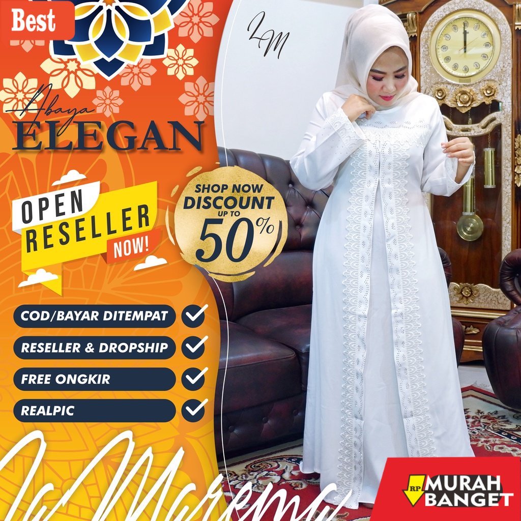 Tren baju lebaran wanita 2023- [LaMarema] Gamis Putih Wanita Mewah Abaya Putih Turkey Mewah Baju Gam