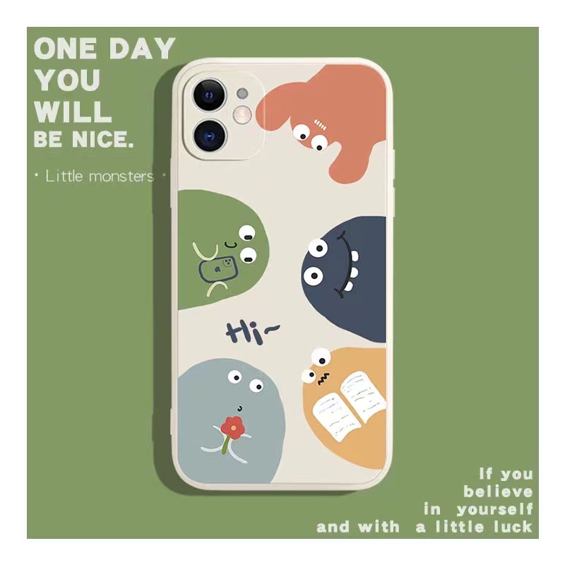 IPHONE Ins Pola Animasi Cocok Untuk Iphone14 14pro 14plus 13 13pro 13prm iPhone12 7Plus 8Plus Xr XS 13 Pro Max Empat Sudut Casing Ponsel Tahan Guncangan