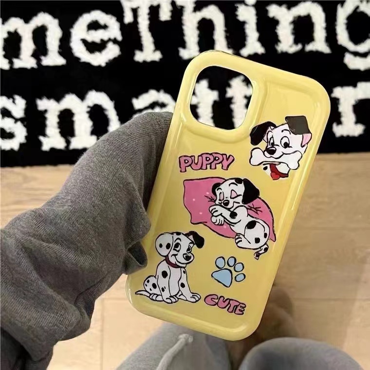 IPHONE Cute Puppy Soft Phone Case Kompatibel Untuk Iphone14 13 11 12 Pro XS Max X Xr7 +8 Plus Casing TPU Silikon Shockproof Cover