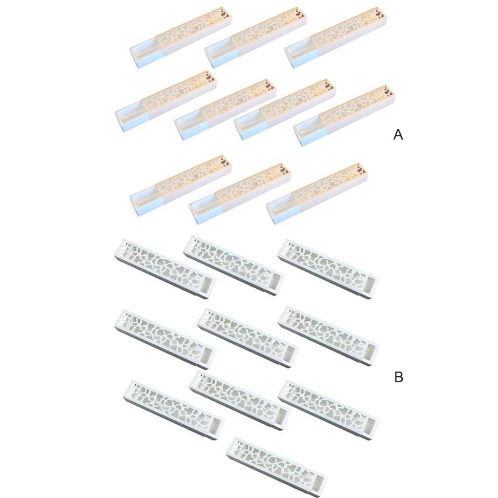 10 Pcs Macaron Kotak Persegi Panjang Berongga Ringan Hias Packing Kotak Panjang Indah Kertas Kasus Cookies Permen Pernikahan