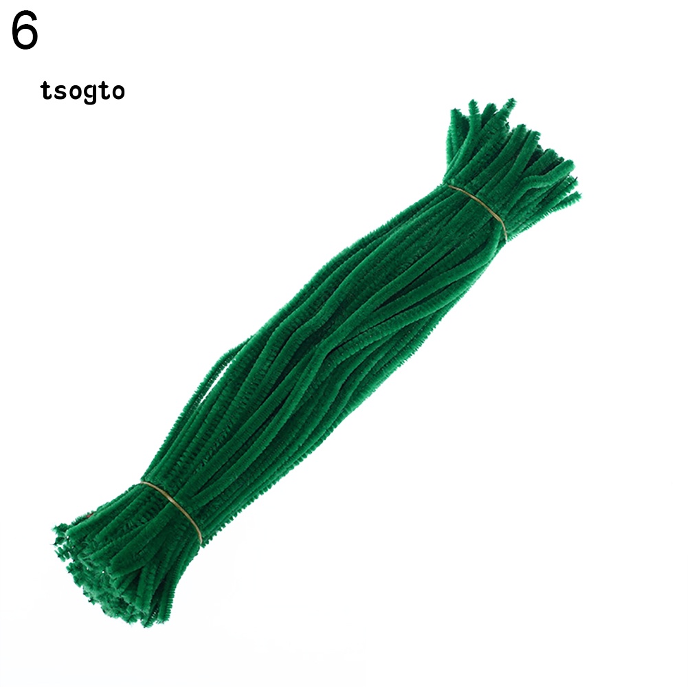 100pcs Chenille Batang Pembersih Pipa Tongkat Twist Anak DIY Craft Mainan Edukasi