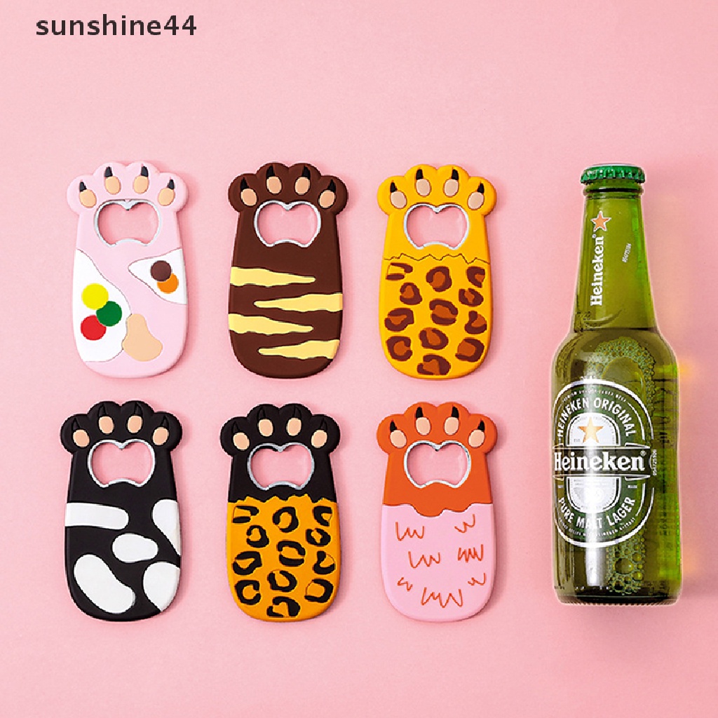 Sunshine Cartoon Cats Paw Wine Bottle Opener Pembuka Botol Bir Cakar Kucing Gemuk Magnet Kulkas Stiker Kulkas Lucu Magnet Beer Opener ID