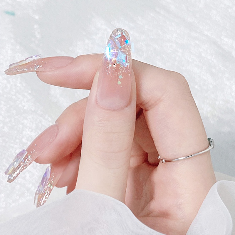 3.5g DIY Campuran Aurora Berbentuk Datar Berlian Imitasi Kristal Mewah Nail Art Flatback Permata Kuku 3D Dekorasi Glitter Manicure Aksesoris