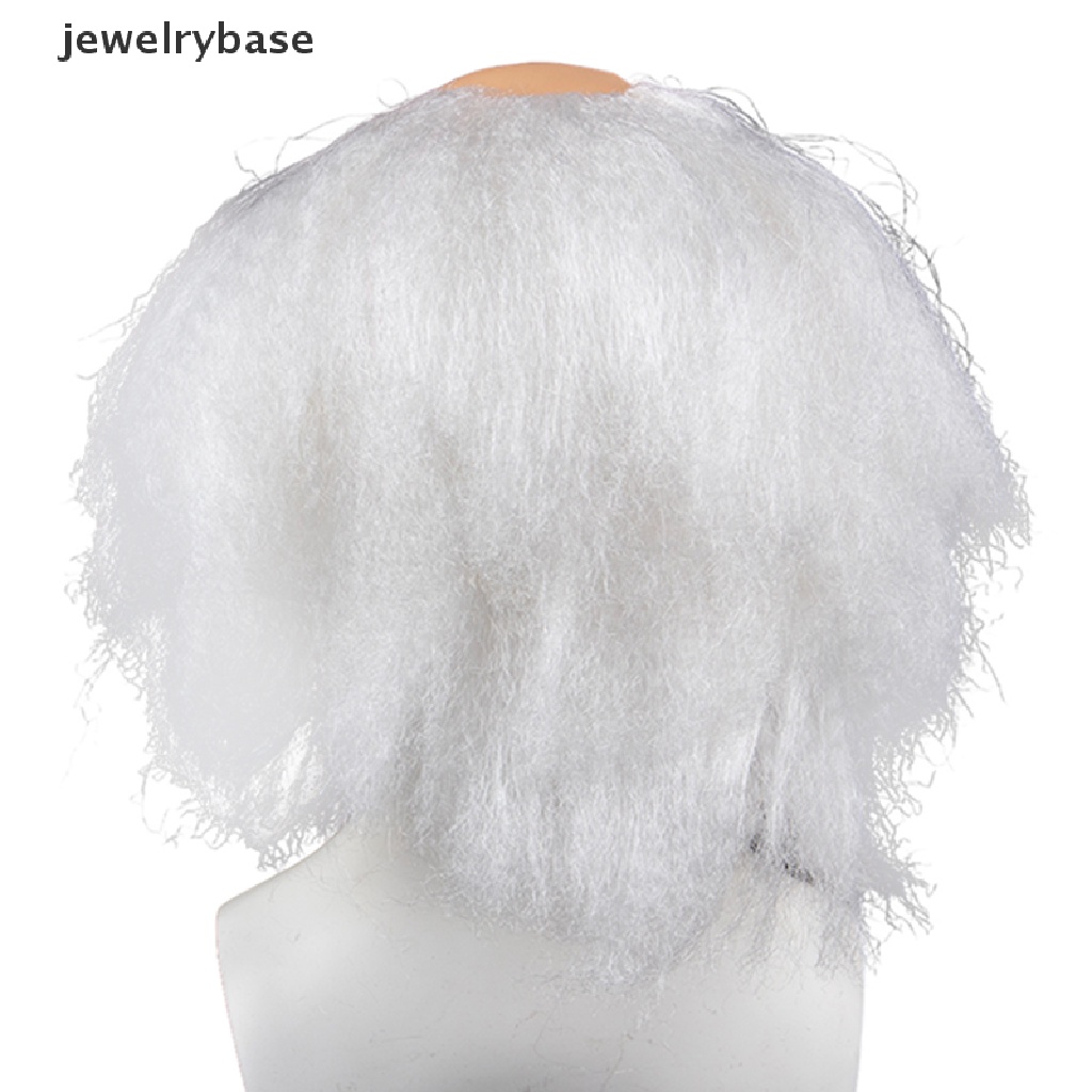 [jewelrybase] Rambut Orang Tua Wig Topi Botak Putih Dengan Rambut Di Sisi Botak Wig Kakek Halloween Kostum Cosplay Wig Halloween Alat Peraga Kulit Kepala, Botak Styling Butik