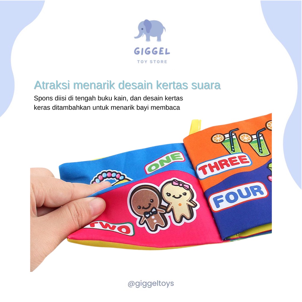 [ Giggel ] SoftBook Baby/Buku bantal bayi anak edukasi/mainan edukasi/Buku cerita bayi/Buku kain Bayi