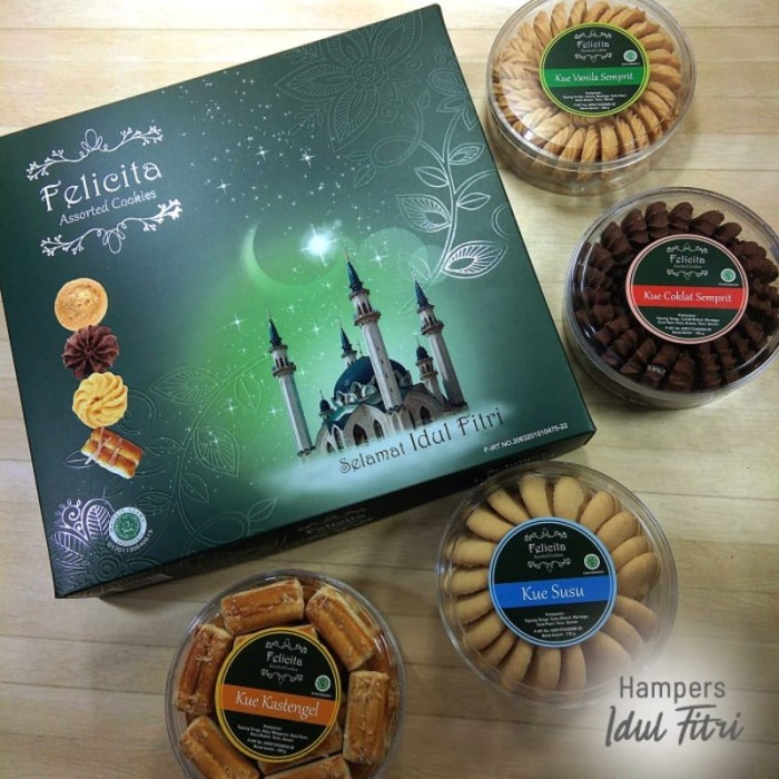 

Terlaris ✨ -Paket Hampers Kue Lebaran Parcel Idul Fitri FELICITA ISI 4 A- 2.2.23