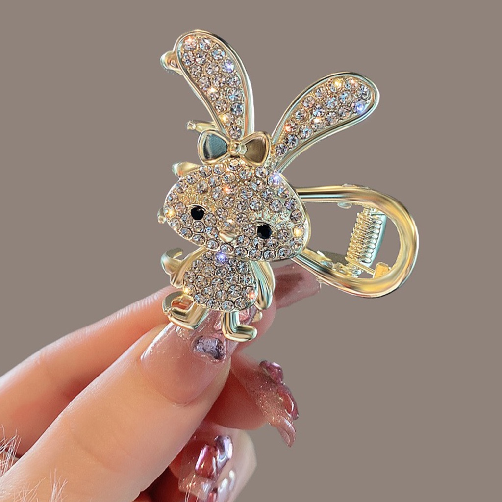 Flash Berlian Kelinci Rambut Klip Berlian Imitasi Jepit Rambut Fashion Logam Kecil Hair Claw Aksesoris Rambut Wanita