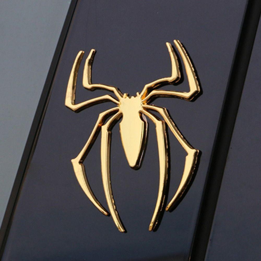 Lanfy 3D Stiker Mobil Universal Mobil Styling Motor Dekorasi Ornamen Mobil Stiker Logam Chrome Spider Lencana 3D Bentuk Laba-Laba Stiker Mobil