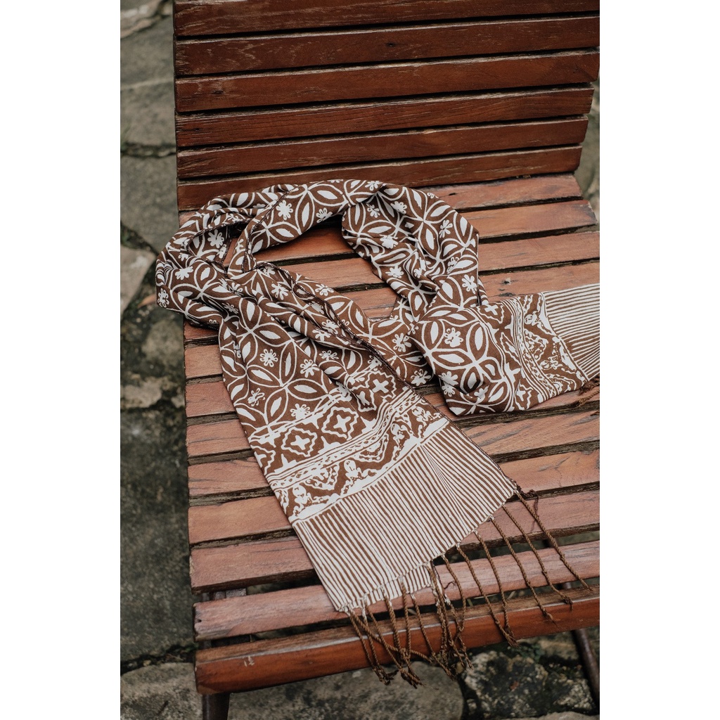 RATU - Scarf Batik TCR Kawung 3 Brown