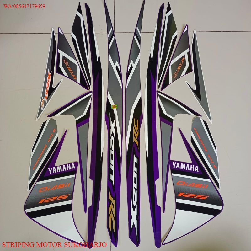 (ORI) stiker striping motor yamaha xeon rc 125 2013 ungu list body standar KUALITAS ORIGINAL TERMURA
