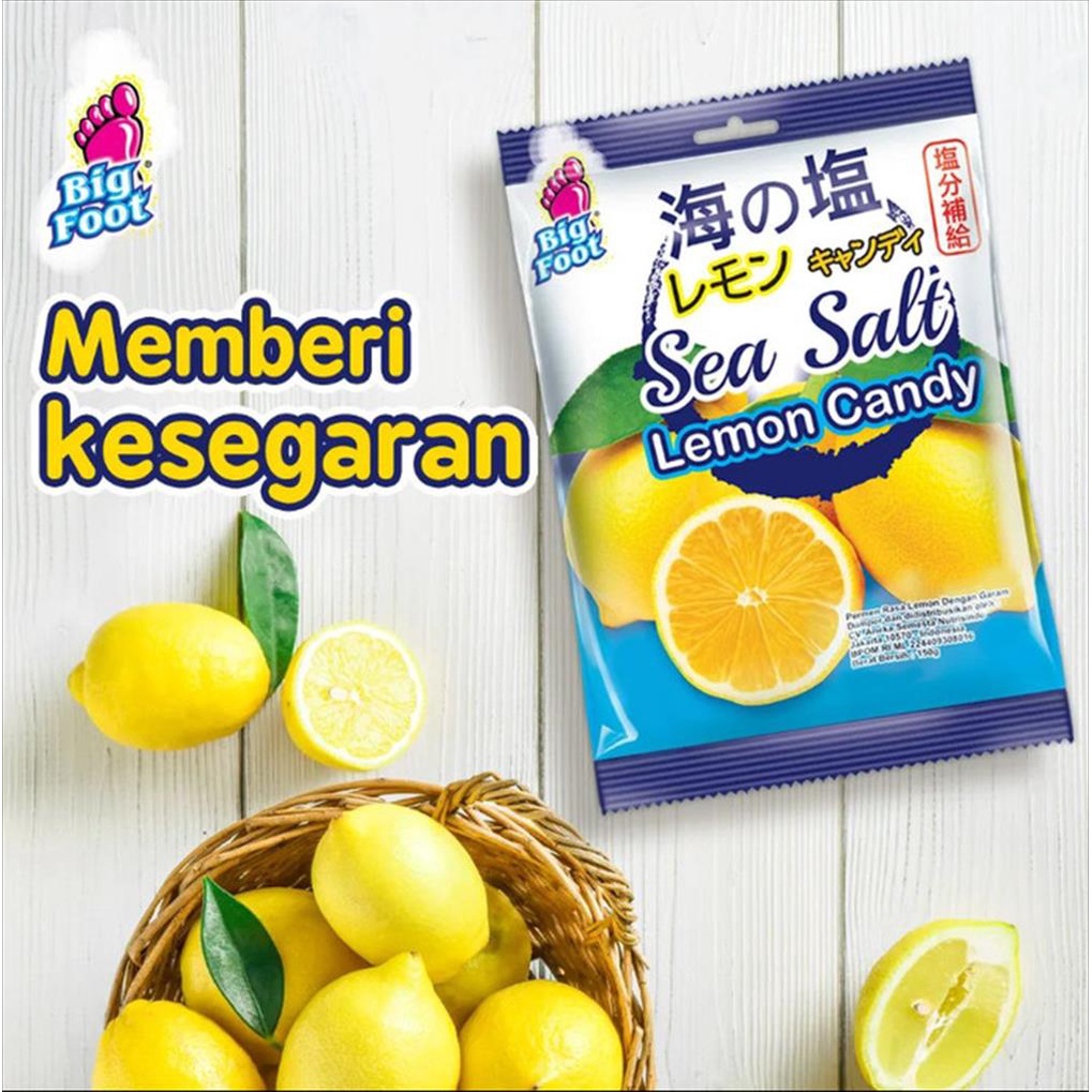 Big Foot Permen Sea Salt Lemon Candy 150 Gr Rasa Lemon Dengan Garam Halal