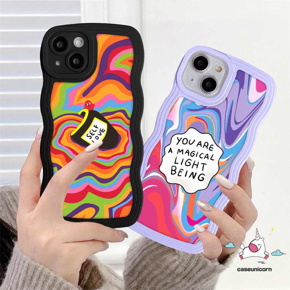 Infinix Hot 9 10 10T 8 11 Play 12 Pro Smart 5 4 6 Plus Hot 10s 11s NFC 10Lite 11s 12i 20 20s Note 8 12 G96 10Pro 12Pro 12 2023 Ins Case.tify Abstract Art Watercolor Wavy Edge Case