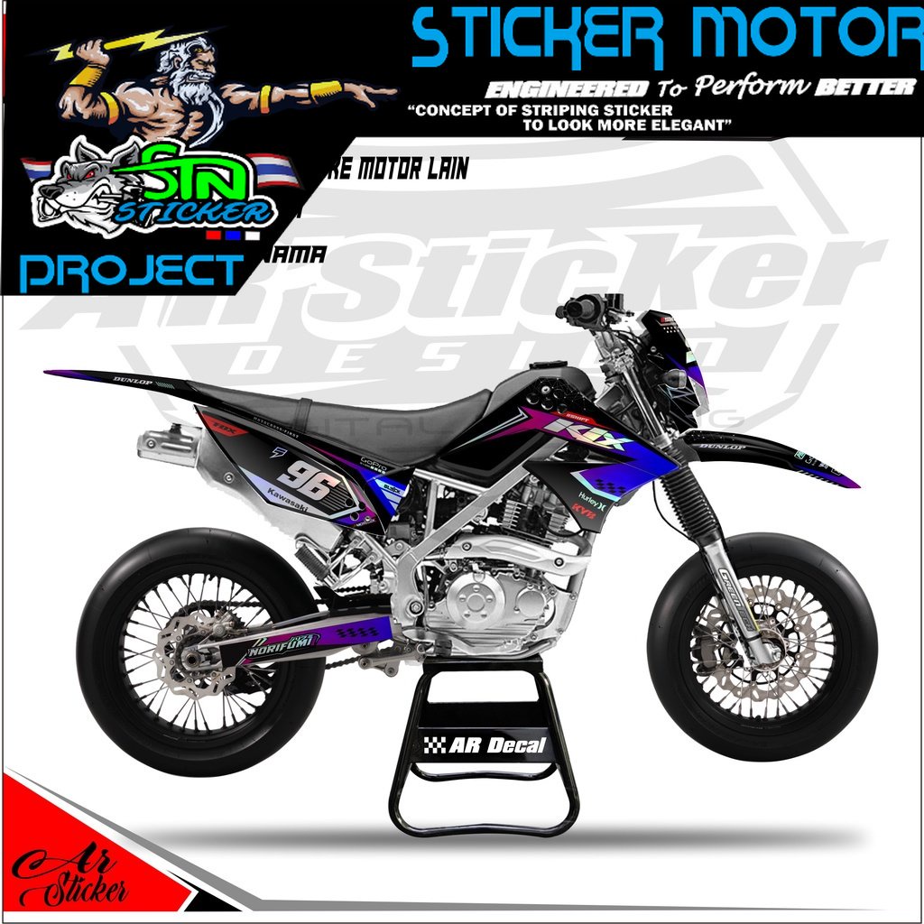 Decal Hologram Chrome Pelangi KLX Lama, KLX Old - Dekal stiker Full Body KLX L / KLX S 002