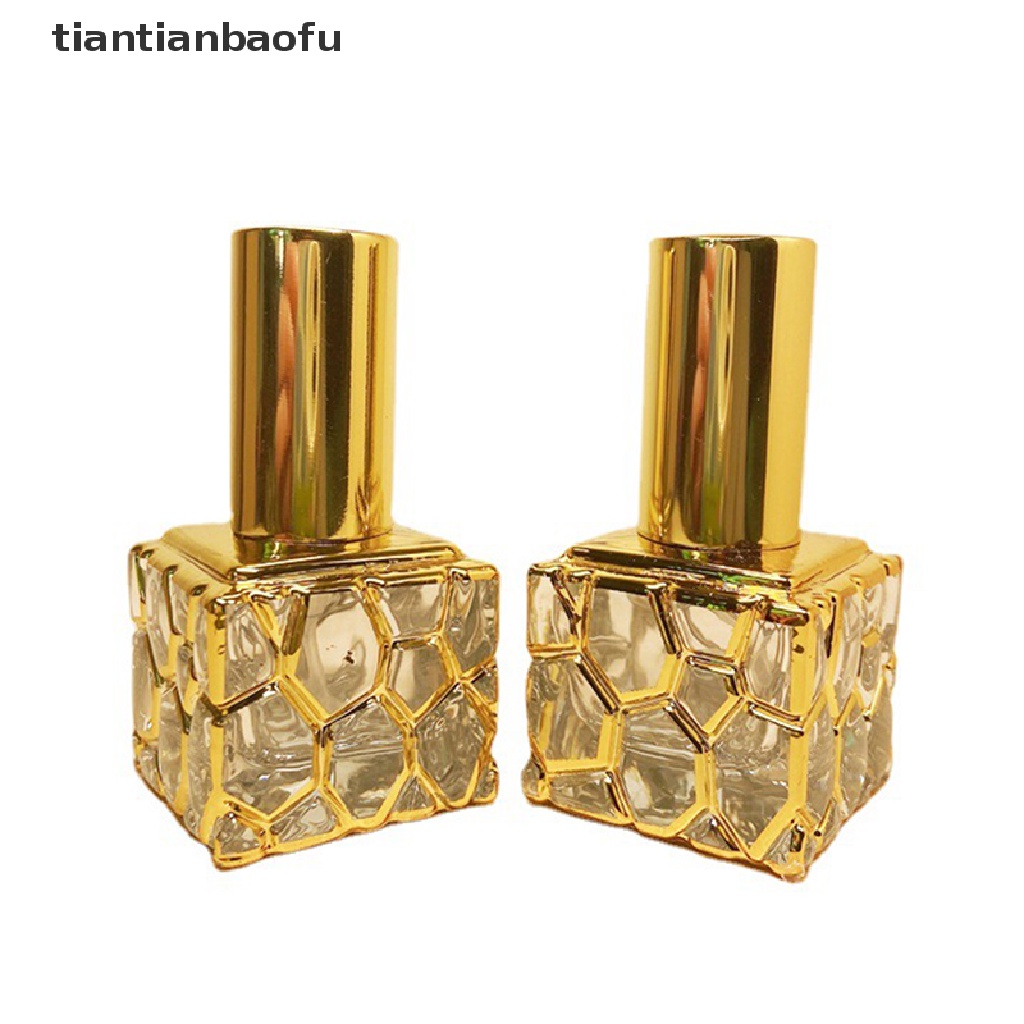 [tiantianbaofu]  Bottle Glass 10ml  Bottles Gold Sample Empty Containers  Boutique