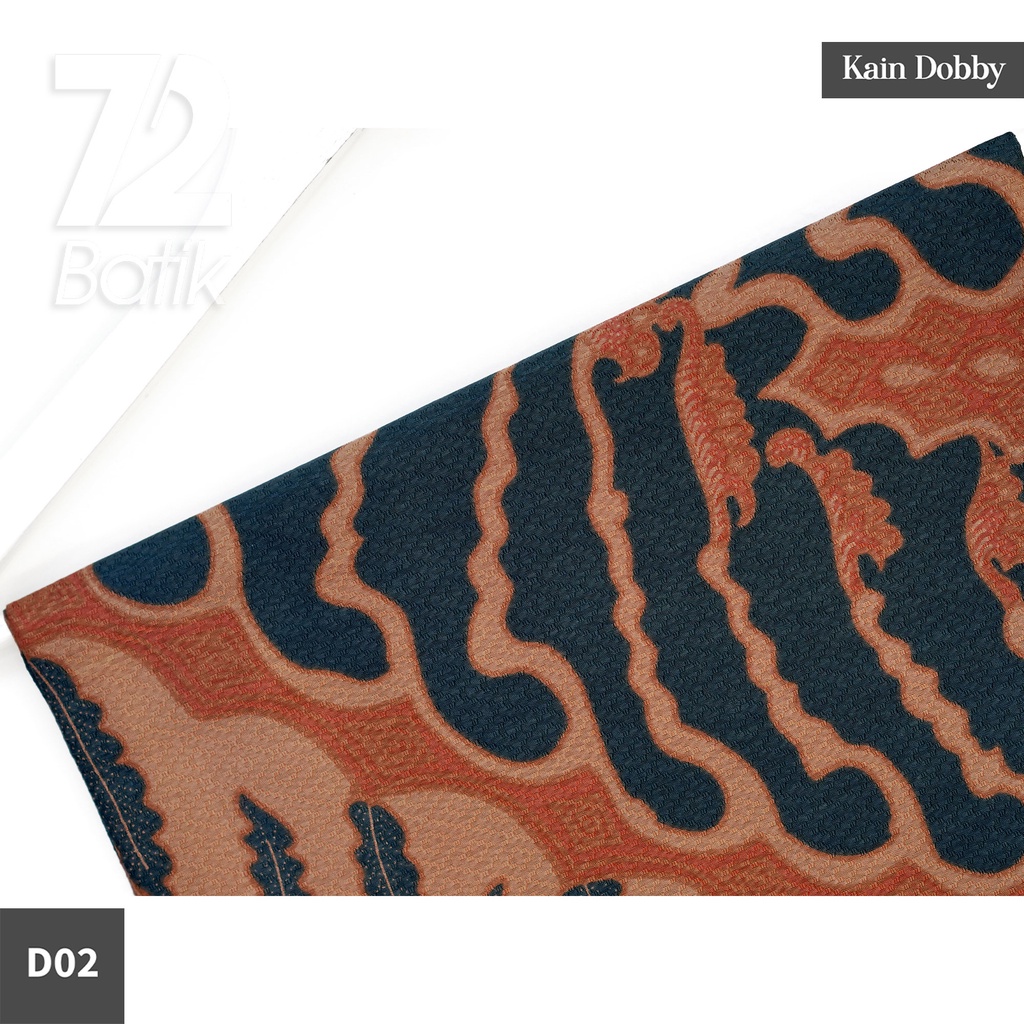 KAIN BATIK PREMIUM Dobby Motif Kawung Kelabang Warna Biru Dongker Orange 723260 Cap 72 Jarik Jarit Samping Kebat Panjang Batik Dobby Modern Premium Bahan Seragam Batik Pernikahan Kantor Keluarga Murah Kamen Jadi Batik Bali Lembaran