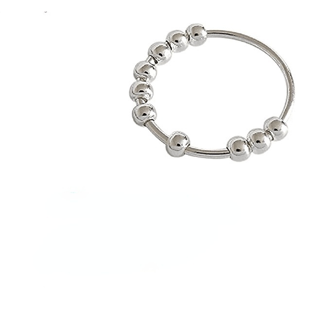 Goldkingdom Aksesoris Perhiasan Fashion Ready Stock Versi Korea Dari Cincin Perak INS Manik-Manik Geometris Sederhana Manik Bulat Cincin Ring Untuk Wanita