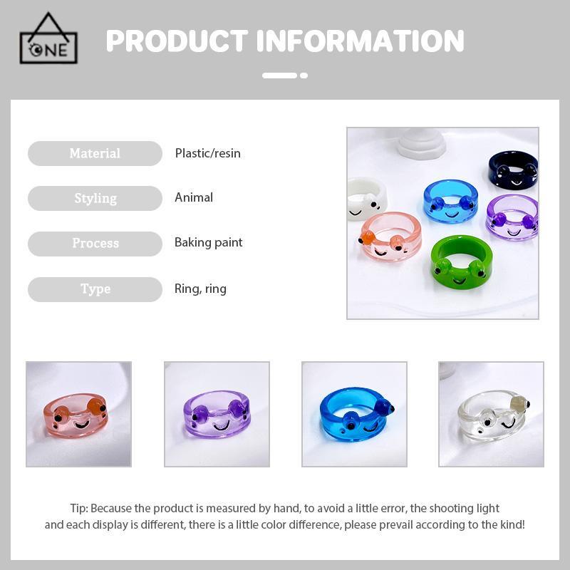 COD❤️Katak Resin Cincin Warna-warni Kepribadian Hewan Kartun Cincin Jari Lucu-A.one