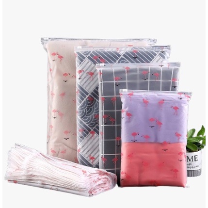 BAJ Ziplock Karakter Travel Pouch Serbaguna Polos Zipper Motif Packaging Storage Bag Tas Penyimpanan Pakaian Zip Lock Plastik anti Air Murah TA061